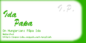 ida papa business card